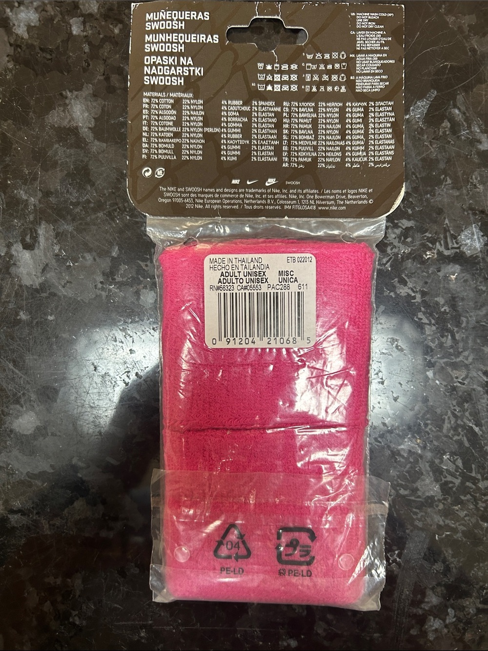 NFL Pink Ribbon Logo Terry Wrist Sweatband Wristband - Pink NFL Wristband - Picture 2 of 2